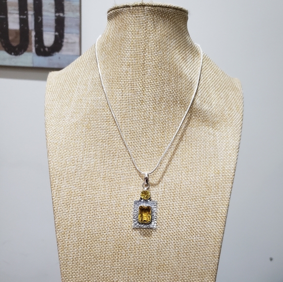 Beautiful Handmade Citrine Gemstone 925 Pendant Silver Necklace - Picture 3 of 9